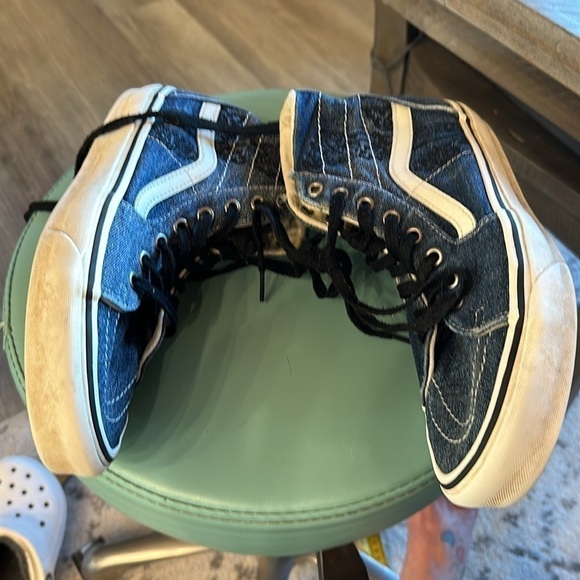 Vans denim blue high tops men’s 7.5/ woman size 9.0 - Picture 9 of 9